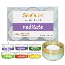 Soy Candles : Meditate+ Candle Holder Set